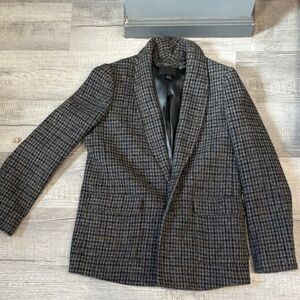 J. Crew Black and Gray Houndstooth Blazer